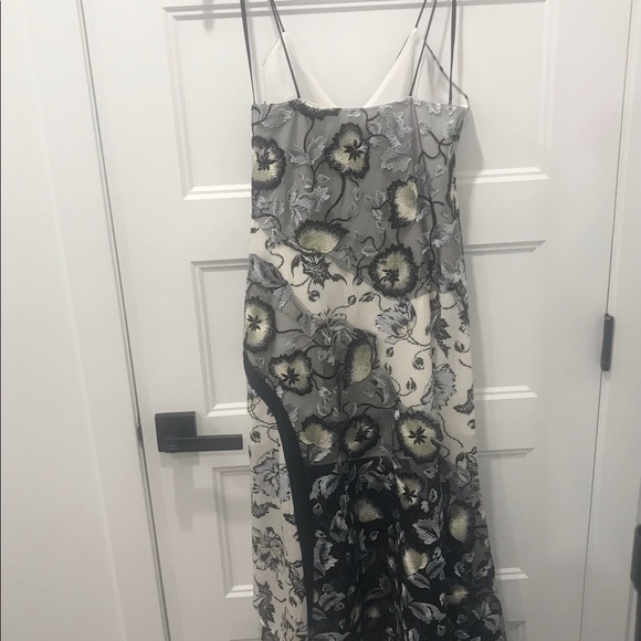 Authentic Self Portrait Nivienne Blue White Black Floral Lace Dress - Picture 10 of 12